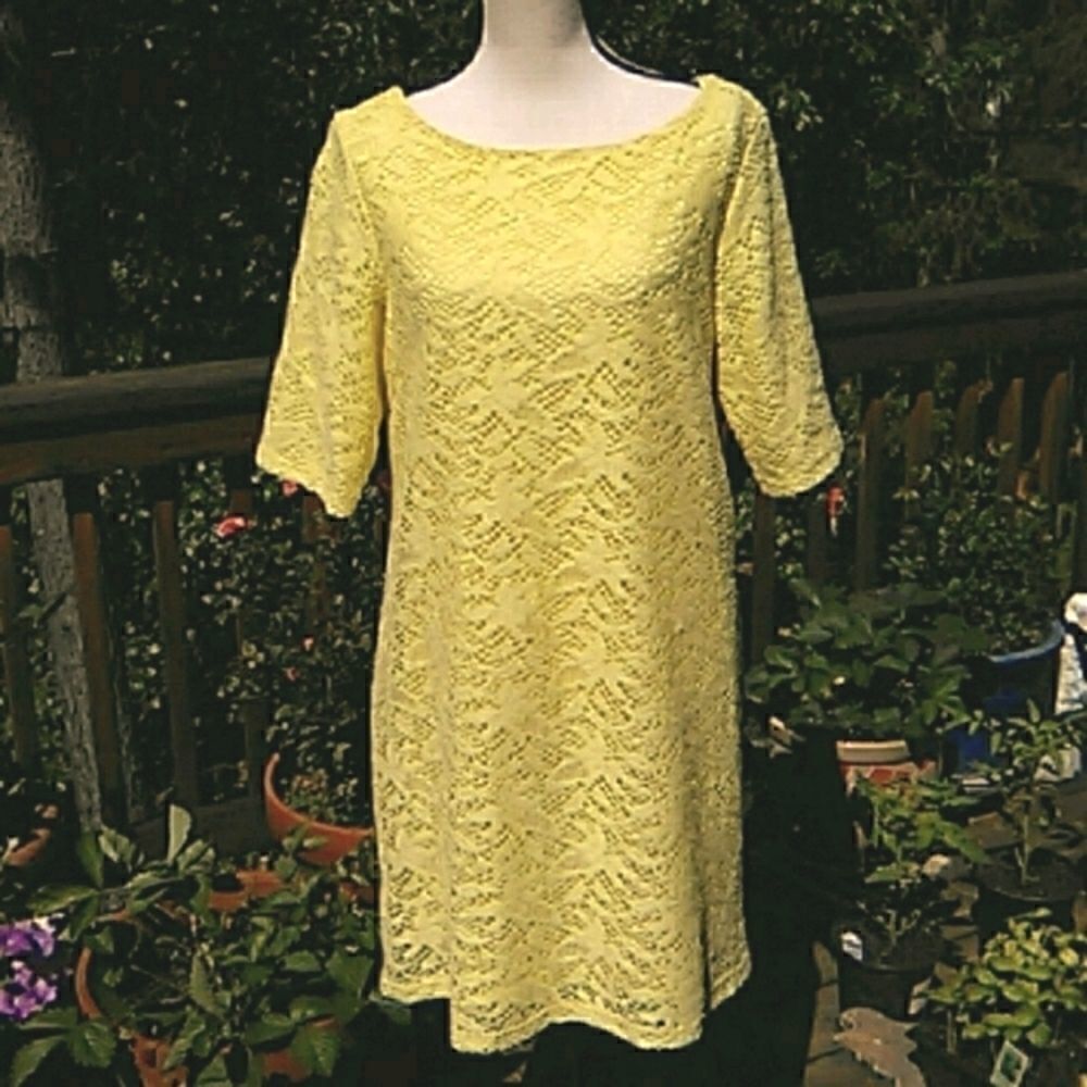 Olivia Matthews Sunny Yellow Lace Dress